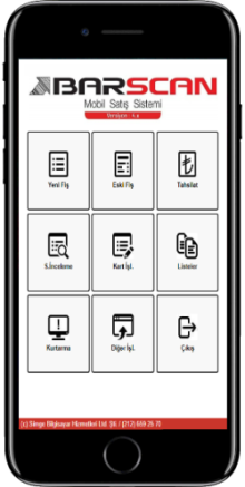 BarSCAN mobil satış ekranı